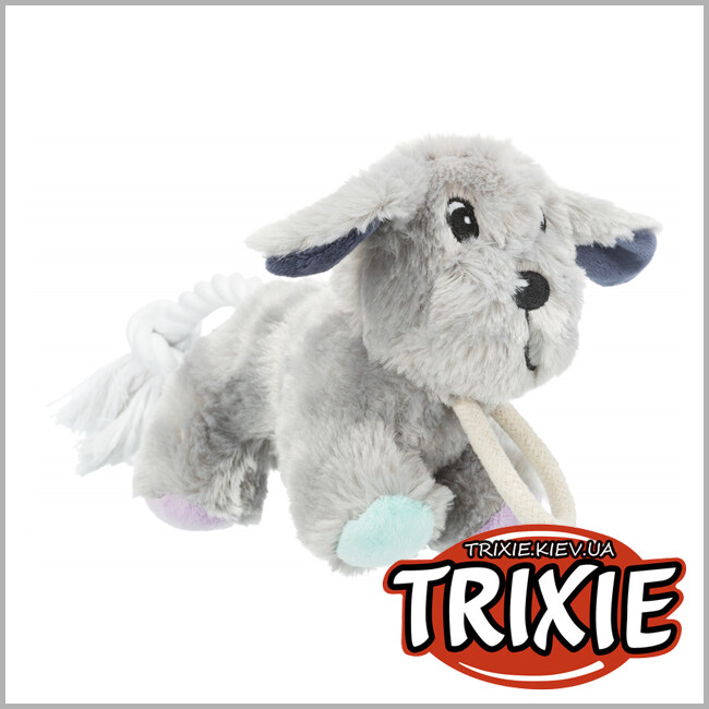 ТРИКСИ Украина - Собака  Trixie Junior Dog с канатом (плюш со звуком 24см)
