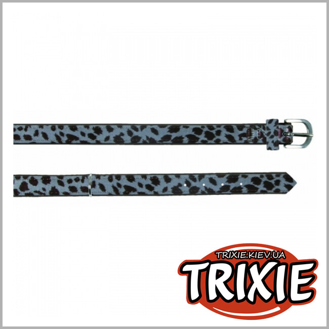 ТРИКСИ Украина - Ошейник Savanne-TRIXIE (микрофибра, 28-34cм/22мм, серебристо-чёрный)
