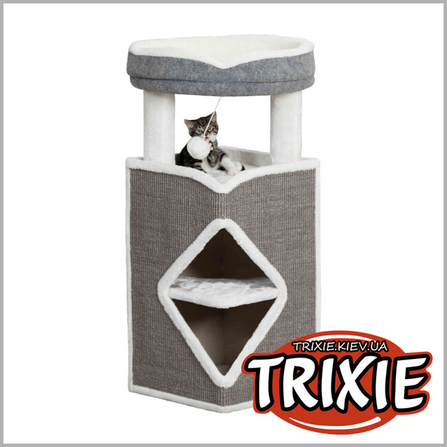 ТРИКСИ Украина - Домик для животных Trixie 44427 башня-драпак "Arma", 98см, серый/белый