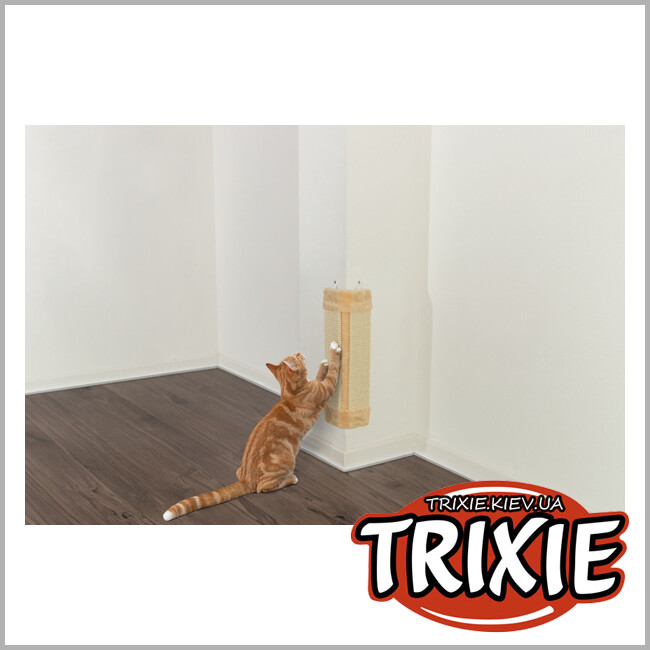 ТРІКСІ Україна - Дряпка для котів Trixie 43191 настінна кутова сизаль/плюш бежева 23x49 см