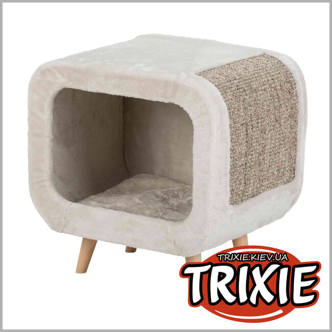 ТРИКСИ Украина - Лежак-пещера Trixie 44430 для животных "Alicia" на ножках, 48х48х38см, серый/пестрый