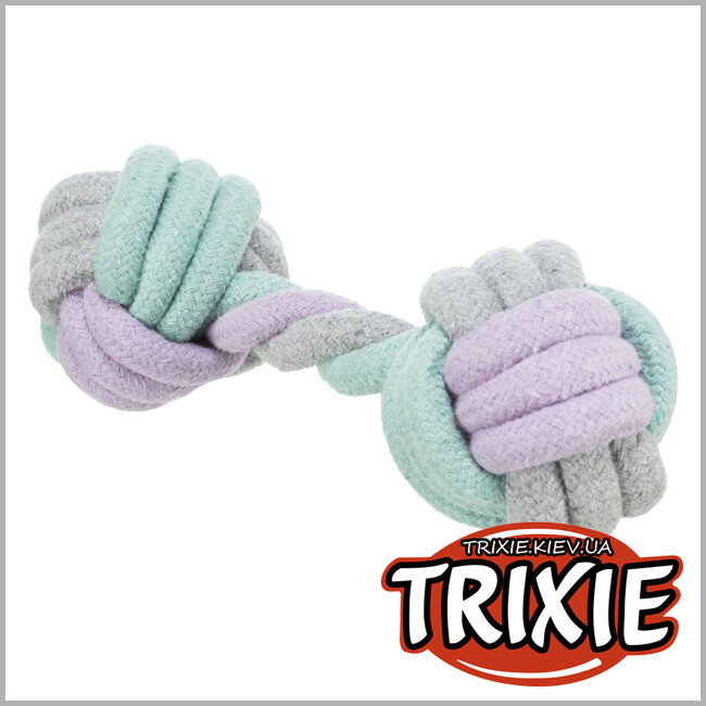 ТРИКСИ Украина - Игрушка Junior Trixie 32815 гантель веревочная, 22см
