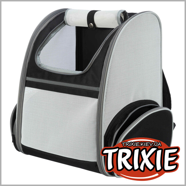 ТРИКСИ Украина - Рюкзак-переноска "Chloe", 39х43х27см, светло-серый/черный Trixie 28843