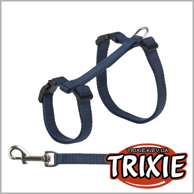 ТРИКСИ Украина - Шлейка Trixie 41961 с поводком для котов XXL, 34-57 см/13мм,1.20м