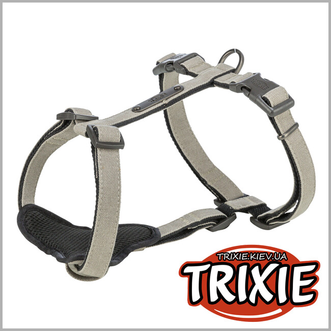 ТРИКСИ Украина - Шлей Trixie 1969819 CityStyle H-harness для собак хлопок M–L 52–75 см 20 мм светло-серый