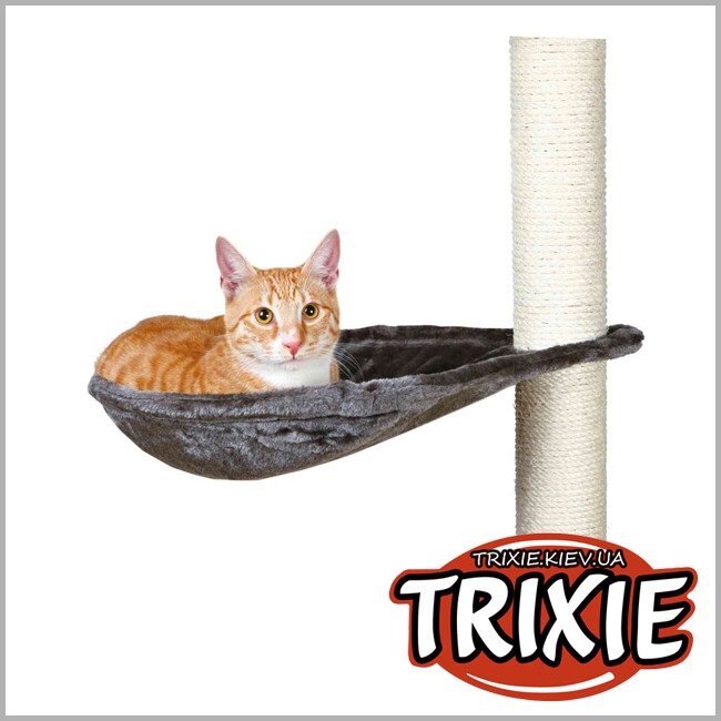 ТРИКСИ Украина - Гамак плюшевый Trixie 43542 для дома на металлическом каркасе, 40 см платиновый