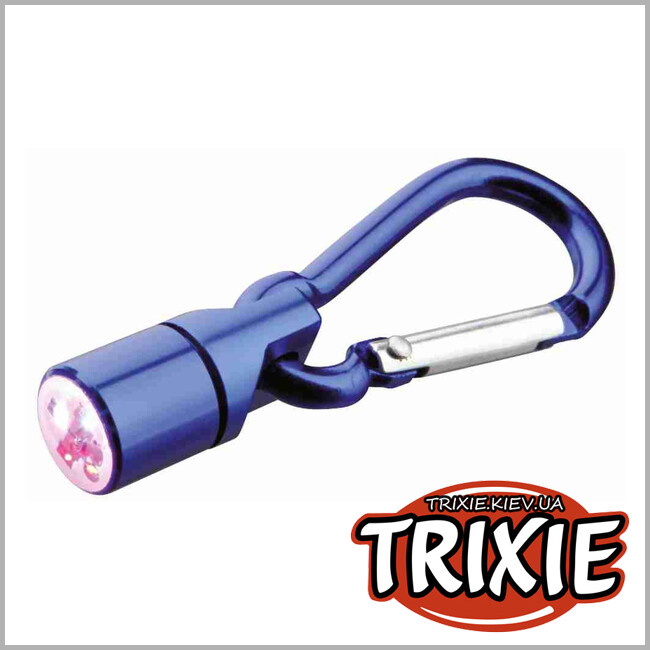 ТРИКСИ Украина - Брелок-фонарик Trixie 13443 для собак с карабином водонепроницаемый металл d-1 см