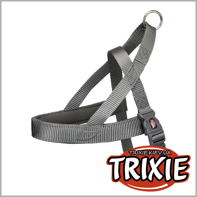 ТРІКСІ Україна - Шлейка норвезька Premium-TRIXIE (M-L: 53-66см/40мм, графіт)