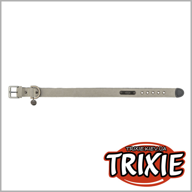 ТРИКСИ Украина - Ошейник для собак Trixie 1970519 CityStyle экстраширокий хлопок S–M 30–37 см 25 мм светло-серый
