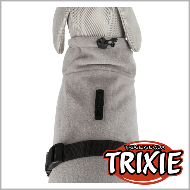 ТРИКСИ Украина - Водоотталкивающее пальто из флиса Trixie Grenoble (серый, S, 48*44-70*40 cm)