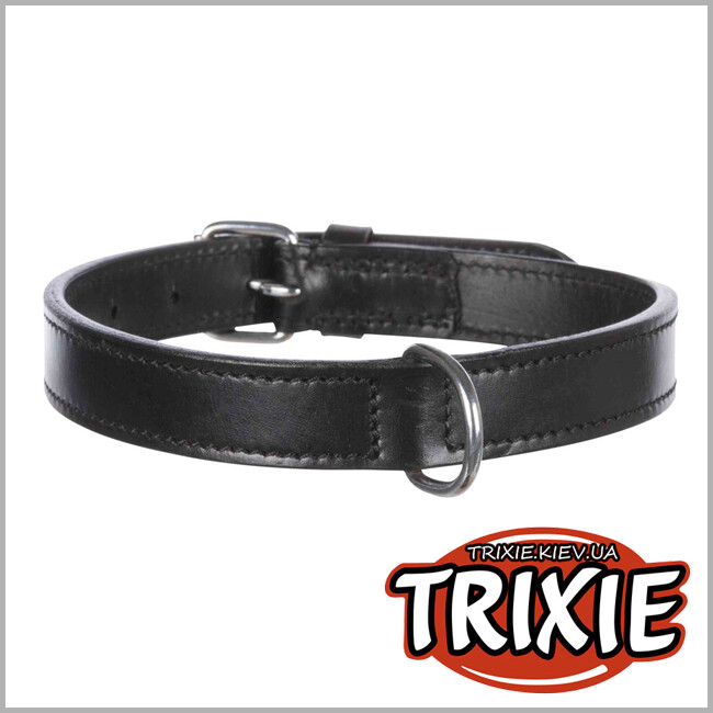 ТРИКСИ Украина - Ошейник кожаный для собак TRIXIE (L: 47-54 cm/25 mm, черный)