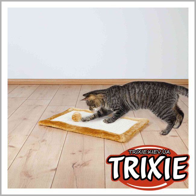 ТРІКСІ Україна - Драпак підстилка кігтеточка з м'ячиком TRIXIE (коричнева 35*55см)