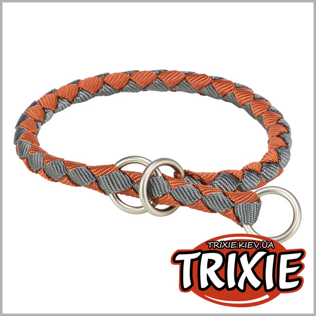ТРИКСИ Украина - Ошейник для собак Trixie 144430 Cavo полуудавка XS–S 25–31 см диаметр 12 мм рыже-графитовый