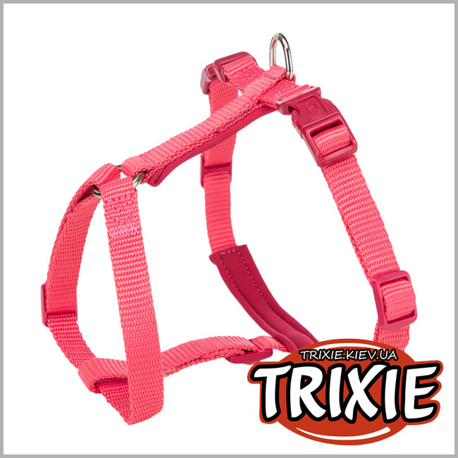 ТРИКСИ Украина - Шлея с поводком для кота TRIXIE - Premium H-Harness (XL: 33–57 см/13 мм, 1.20 м, коралл)