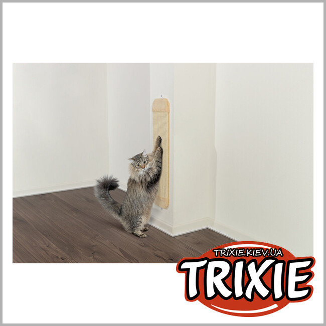 ТРІКСІ Україна - Драпак-дошка для котів Trixie 4342 XL з плюшем,18х78см, натурал/беж