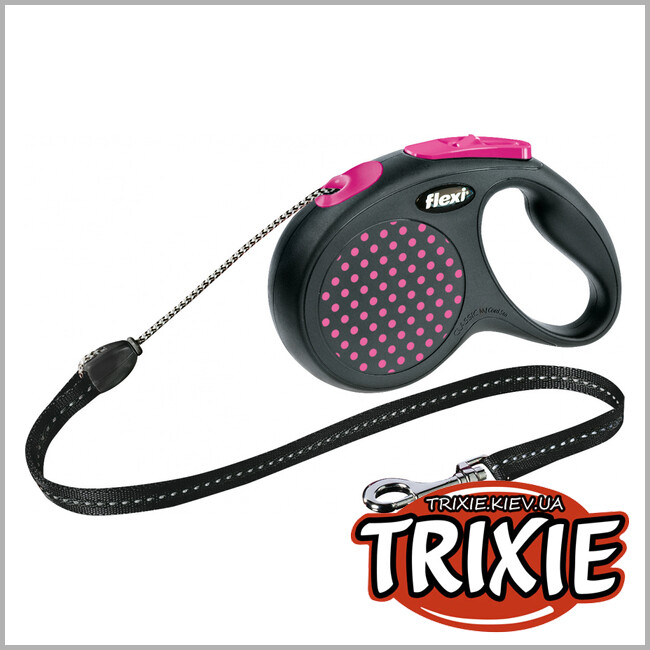 ТРИКСИ Украина - Флекси TRIXIE - DESIGN (5м/до 20 кг, розовый)