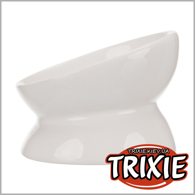 ТРІКСІ Україна - Висока миска для кішки Trixie Ceramic Bowl (керамічна 150 ml /ø 13 см білий)