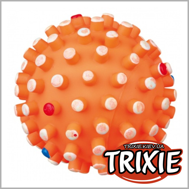 ТРИКСИ Украина - Виниловый мяч с шипами  для собак TRIXIE (со звуком 12см)