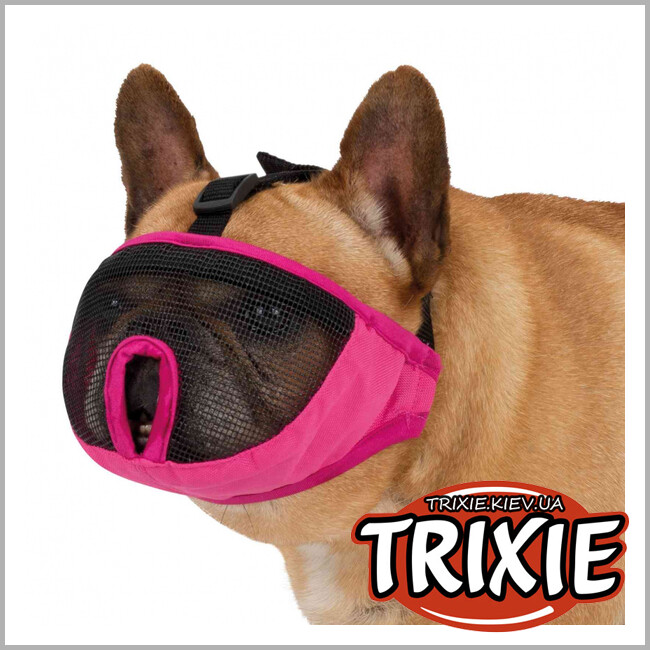 ТРИКСИ Украина - Намордник для коротконосых собак TRIXIE (S--M 31cm  розовый French Bulldog)
