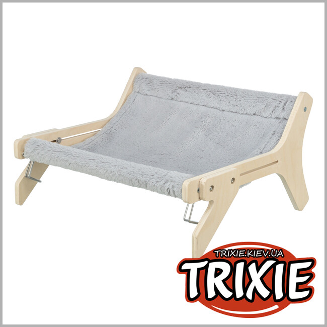 ТРИКСИ Украина - Гамак для кошек Trixie 43204 (дерево/плюш) (до 12кг), 47х24х38см, серый