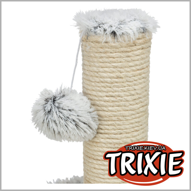 ТРІКСІ Україна - Драпак для котів Trixie 44574 Junior "Winnie" з масажною щіткою, 43см, біло-чорний