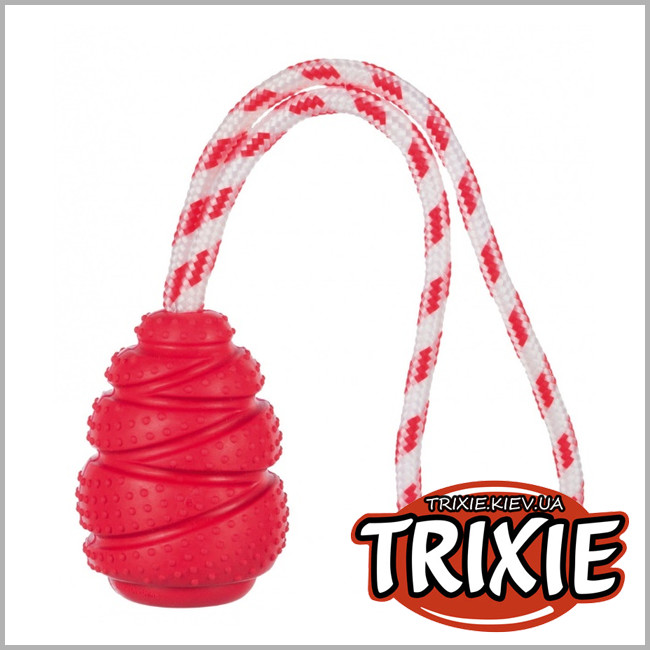 ТРИКСИ Украина - Сверх-прочный попрыгун с канатом Trixie Strong jumper (резина 11см / 40см)