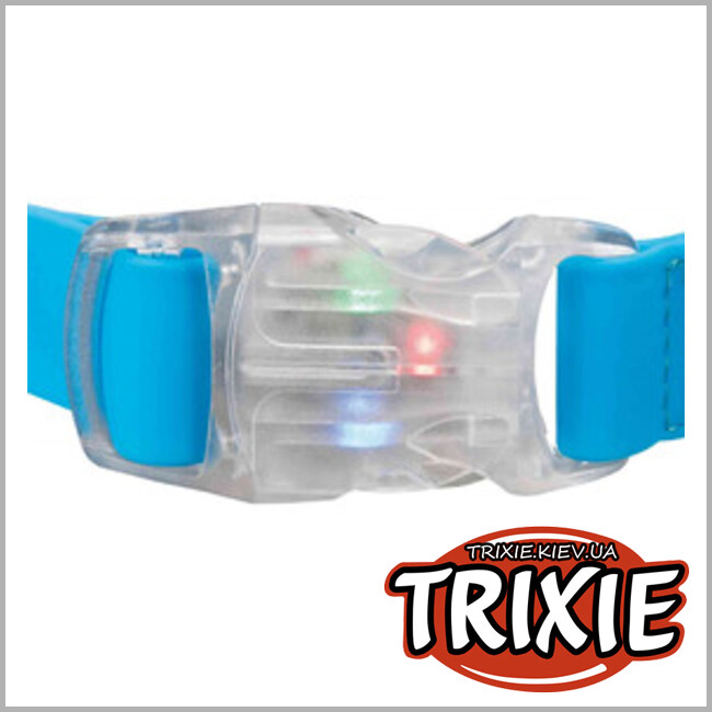 ТРІКСІ Україна - Нашийник з пряжкою з вбудованим спалахом USB TRIXIE (розмір: 30-45см/20 мм, синій неон)
