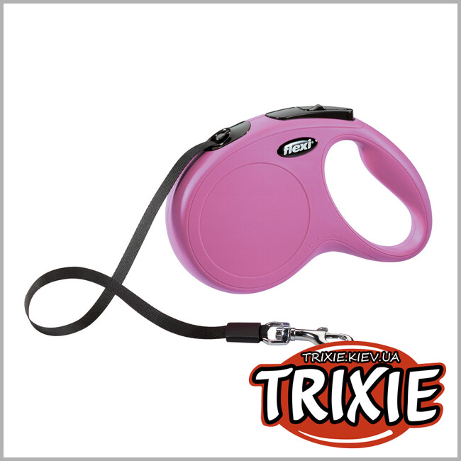 ТРИКСИ Украина - Флекси TRIXIE - New CLASSIC (XS-M 5м. до 25кг. розовый)