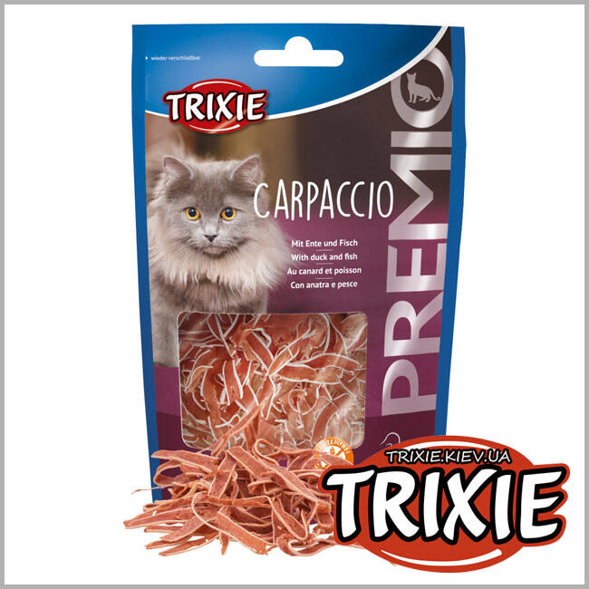 ТРИКСИ Украина - Лакомство для кошек Trixie 42707 Carpaccio утка и рыба 20г