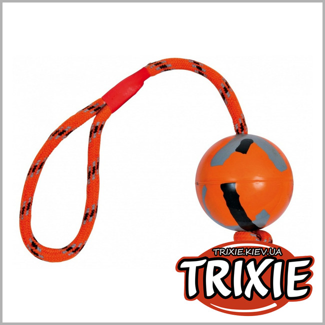 ТРІКСІ Україна - Гумовий м'яч на канаті для собак TRIXIE