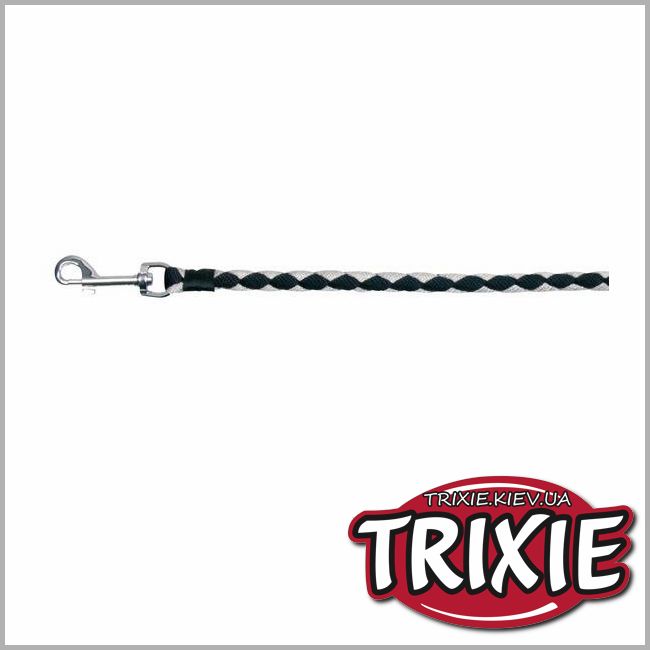 ТРИКСИ Украина - Поводок для собак TRIXIE - Cavo (Размер  L–XL: 1.00 м/ø 18 мм, Цвет: черный/серый)