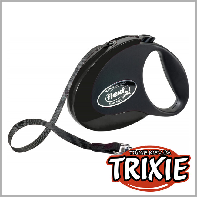 ТРІКСІ Україна - flexi STYLE Tape Leash (M, 5м/до 25 кг, чорний)