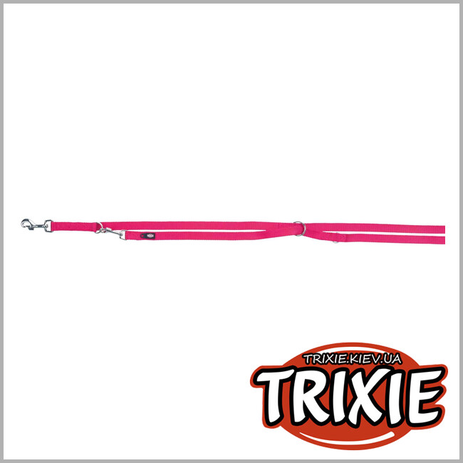 ТРИКСИ Украина - Поводок-перестежка для собак Trixie 200511 Premium нейлон фуксия M-L 2 м/20 мм