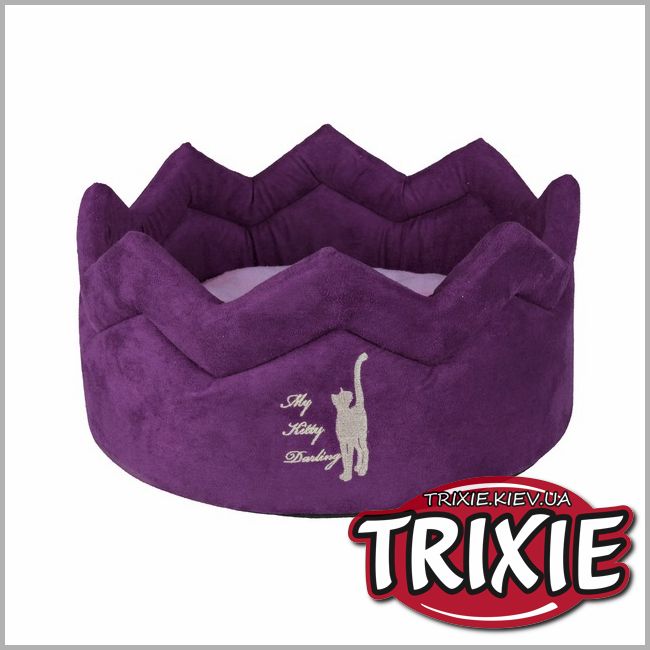 ТРИКСИ Украина - Лежак  для кошки TRIXIE - с бортиками Kitty Darling (Цвет: фиолетовый/беж)