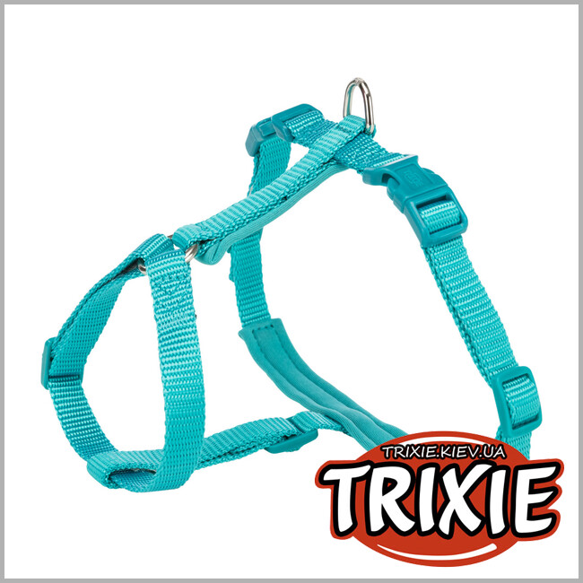 ТРИКСИ Украина - Шлея с поводком для кота TRIXIE - Premium H-Harness (XL: 33–57 см/13 мм, 1.20 м, океан)