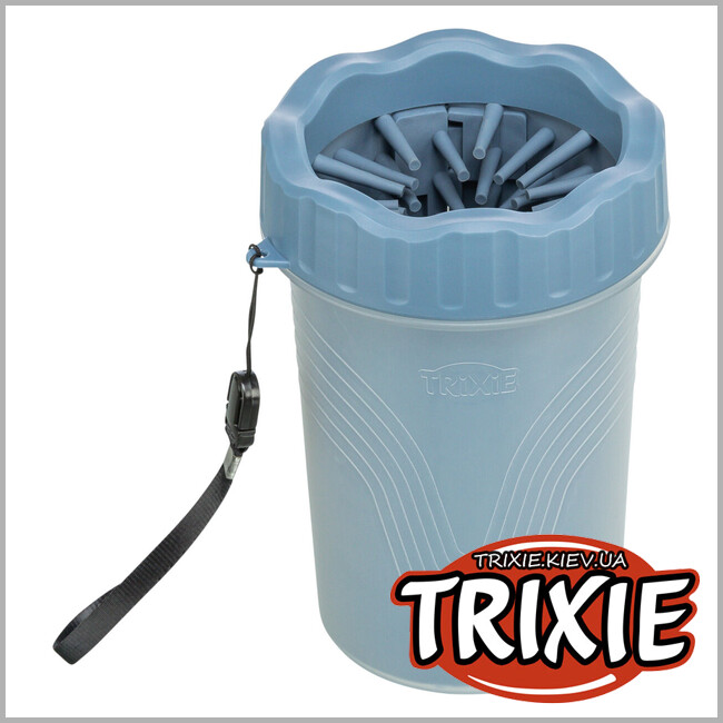 ТРИКСИ Украина - Средство щетка Trixie 25705 для чистки лап силикон/PP синий M/L