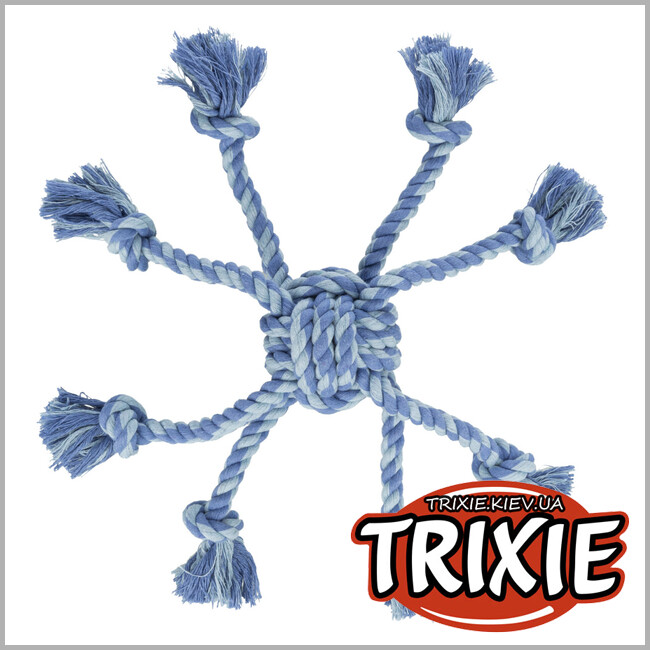 ТРИКСИ Украина - Мяч канат с веревками TRIXIE  Denta Fun Rope Toy (7см / 44см)