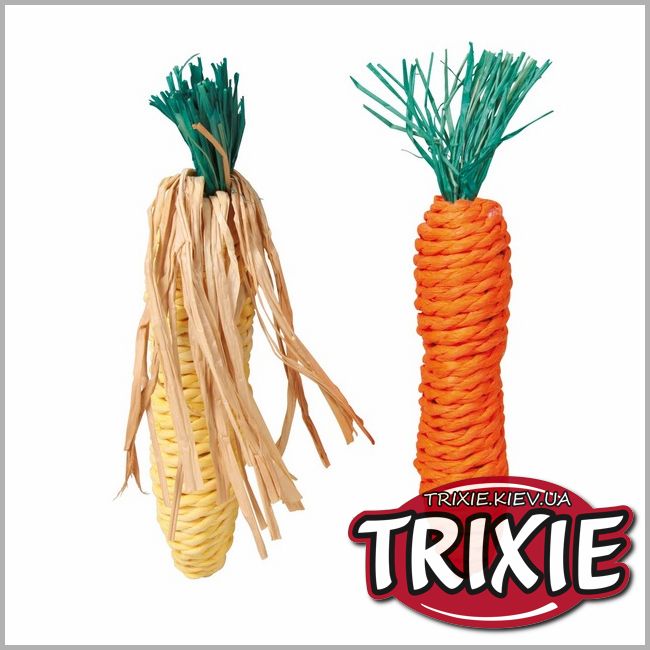 ТРІКСІ Україна - Набір солом'яних іграшок для гризунів TRIXIE (15cm * 2шт)