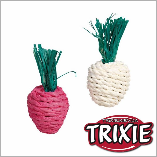 ТРІКСІ Україна - Редиска набір іграшок для гризунів TRIXIE (солома 8см * 2шт)
