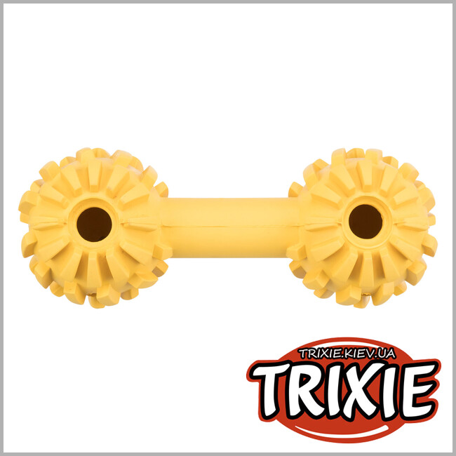 ТРИКСИ Украина - Гантель с колокольчиком Trixie 33360 (резина), 17 см, желтый