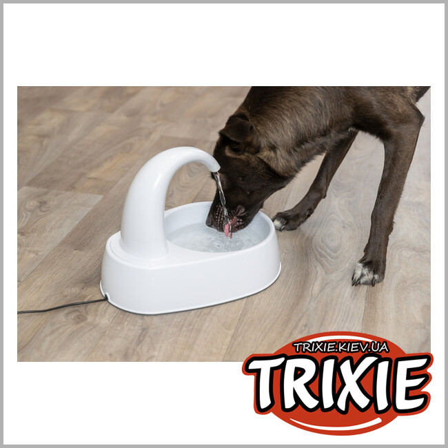 ТРИКСИ Украина - Поилка-фонтан Trixie 24444 Curved Stream для собак белая пластик 2,5 л 25х24,5х35 см