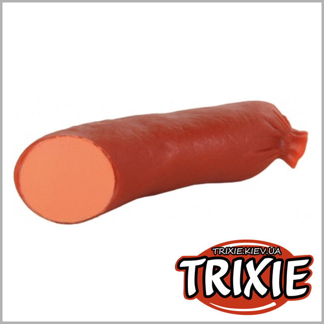 ТРИКСИ Украина - Сарделька с пищалкой игрушка  TRIXIE (винил c звуком 15 см)