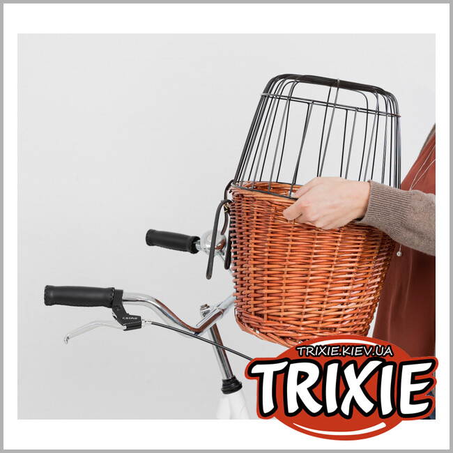 ТРИКСИ Украина - Велосипедная корзина  TRIXIE Front Dog Bicycle Basket (ива 33*44*48cm)