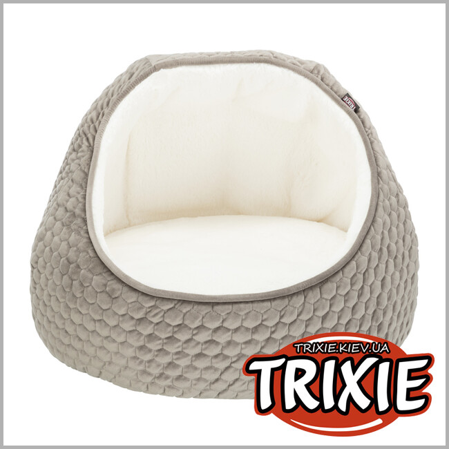 ТРИКСИ Украина - Лежак пещера Trixie Livia (плюш 45*33см серо-коричневый / кремовый)