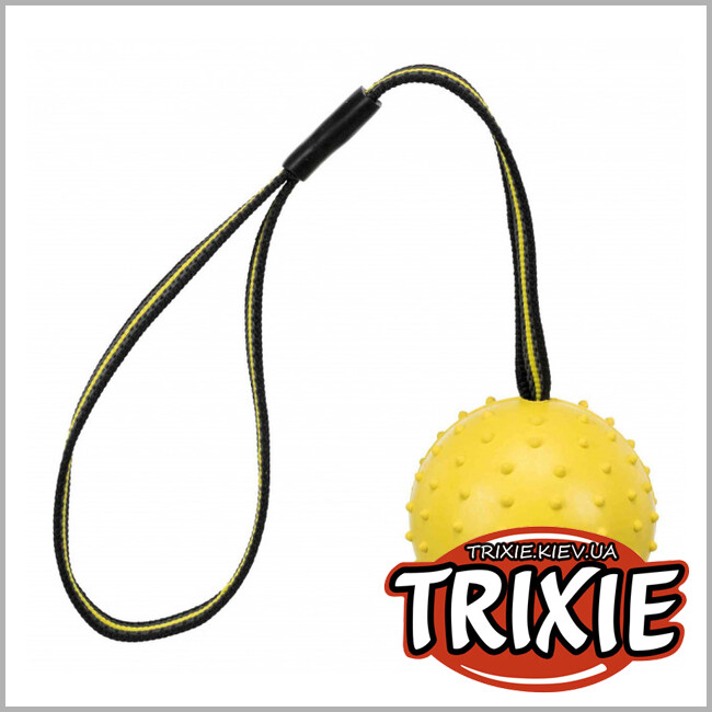 ТРИКСИ Украина - Мяч TRIXIE с шипами на ремне (резина, 7см/35см)