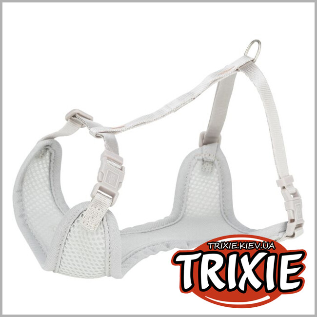 ТРІКСІ Україна - М'яка шлейка Junior Puppy із повідцем Trixie Junior Puppy Soft Harness with Lead (36-50cm*10mm, світло-сірий)