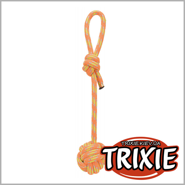 ТРИКСИ Украина - Мяч плетеный на веревке TRIXIE (7/37 см, цвета разные)