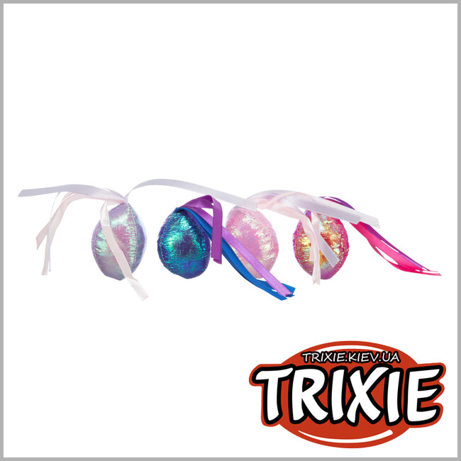 ТРІКСІ Україна - Набір блискучих м'ячиків для кішок Trixie (тканина ø 5 см * 2шт)