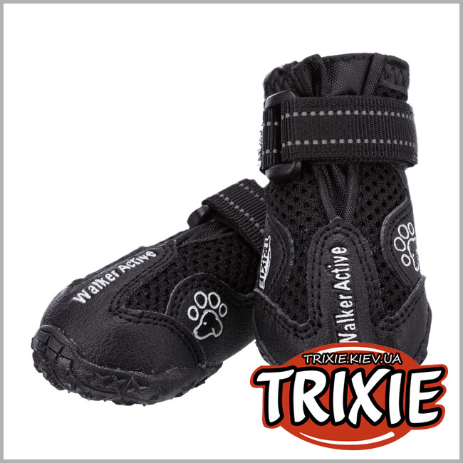 ТРИКСИ Украина - Защитные сапоги для собак Trixie 19465 "Walker Active" L, черный (2шт/уп)