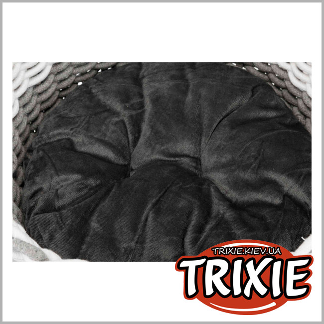 ТРИКСИ Украина - Корзина плетеная Nabouс TRIXIE c подушкой (45 см, серый/белый)